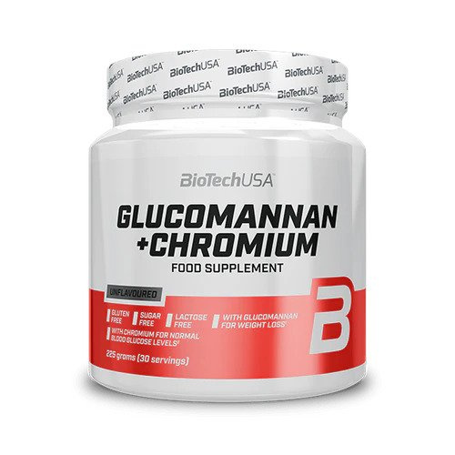 BioTechUSA Glucomannan Chromium Powder for Weight Loss and Blood Sugar Control 225g