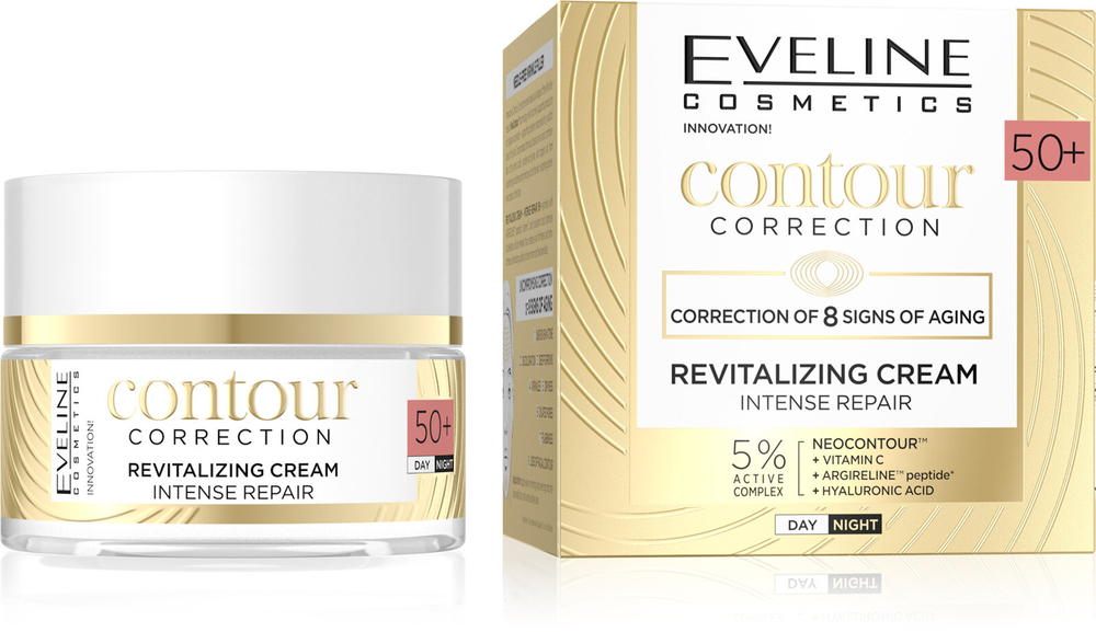 Eveline Contour Correction Krem Rewitalizujący Intensywnie Regenerujący 50+ na Dzień i Noc 50ml