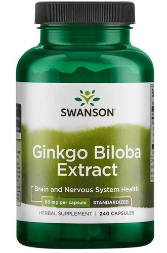 Swanson Ginkgo Biloba Extract 60mg for Memory and Circulation 240 Capsules