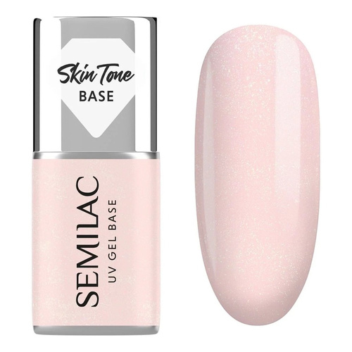 Semilac Cover Base Lakier Hybrydowy Glitter Rose 7ml