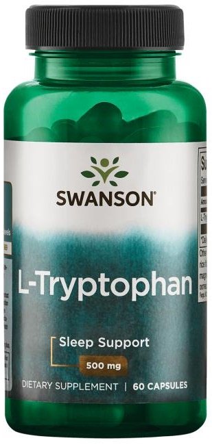 Swanson L-Tryptophan 500mg for Mood and Sleep Support 60 Capsules