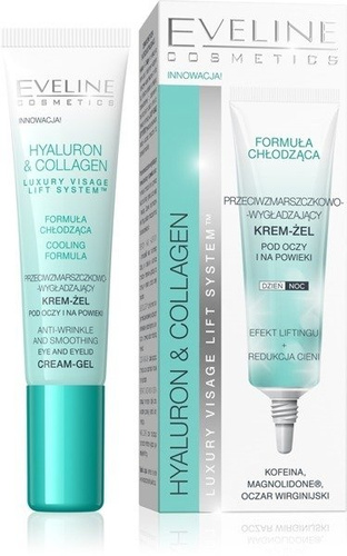 Eveline Hyaluron&Collagen Przeciwzmarszczkowy i Wygładzający Krem-Żel pod Oczy i na Powieki 15ml
