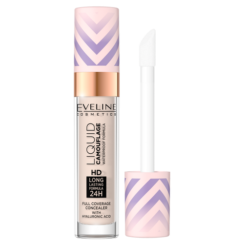 Eveline Liquid Camouflage Waterproof Concealer with Hyaluronic Acid No. 01 Light Porcelain 7.5ml