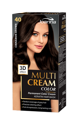 Joanna Multi Cream Permanent Intensive Hair Color Dye Care 40 Cinnamon Brown 60x40x20g