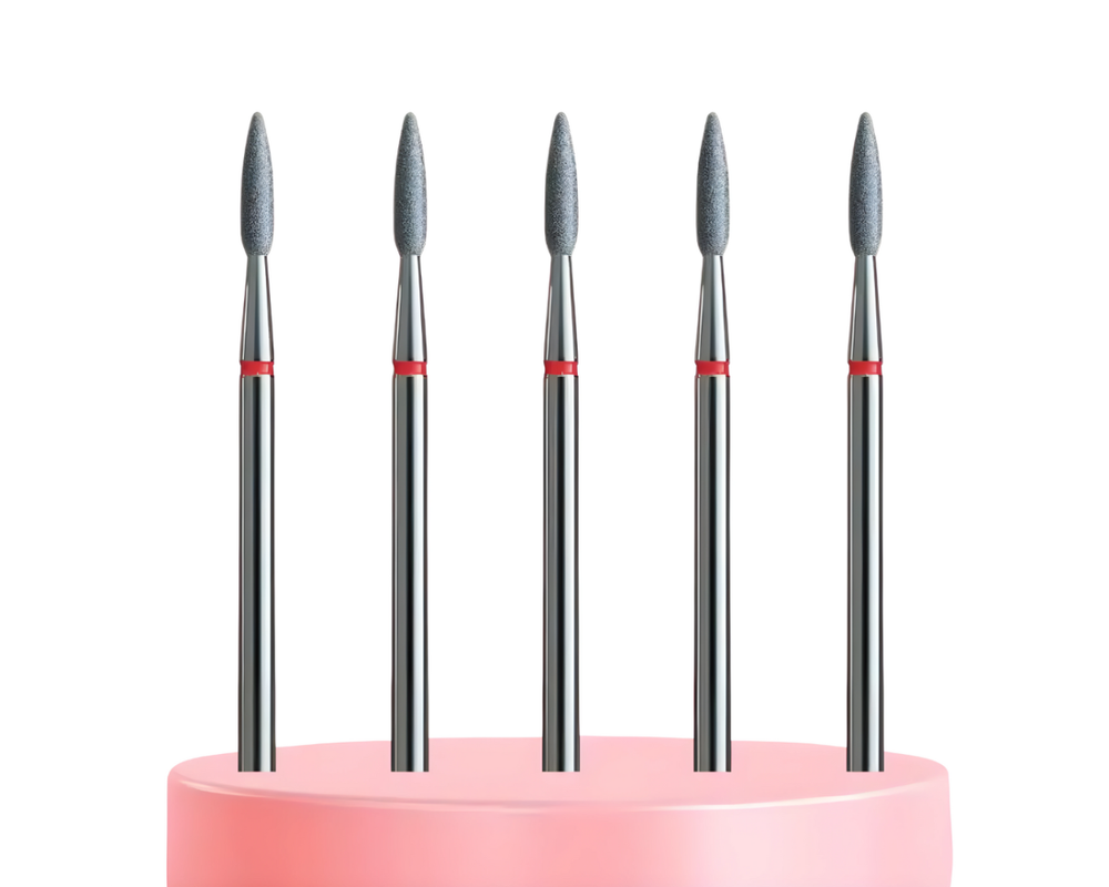 IQ Nails Professional Cuticle Care Diamond Drill Bits Smooth Fine Flame 5 Pieces