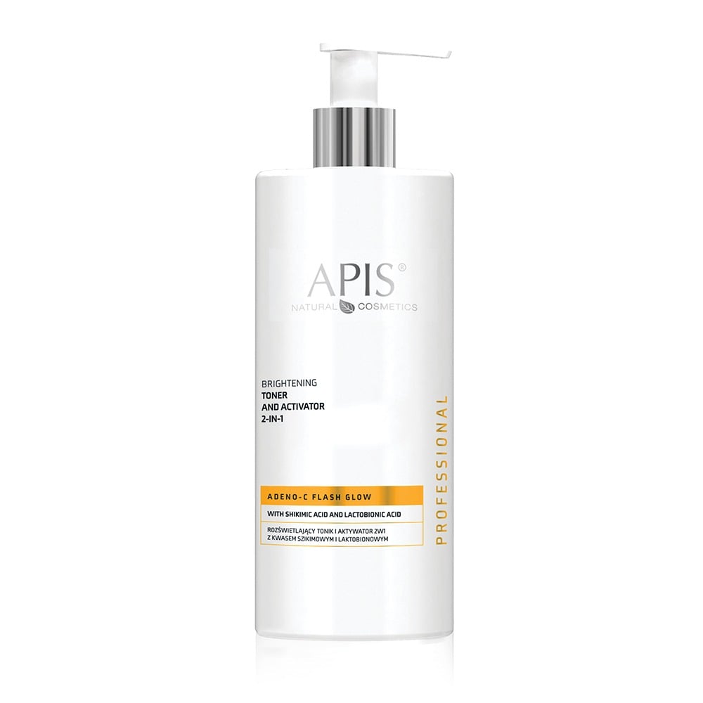 Apis Professional Adeno-C Flash Glow Rozjaśniający Tonik i Aktywator 2w1 500ml