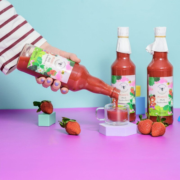 Pasieki Sadowskich Miodziś Mus Malinowo-Truskawkowy 500ml