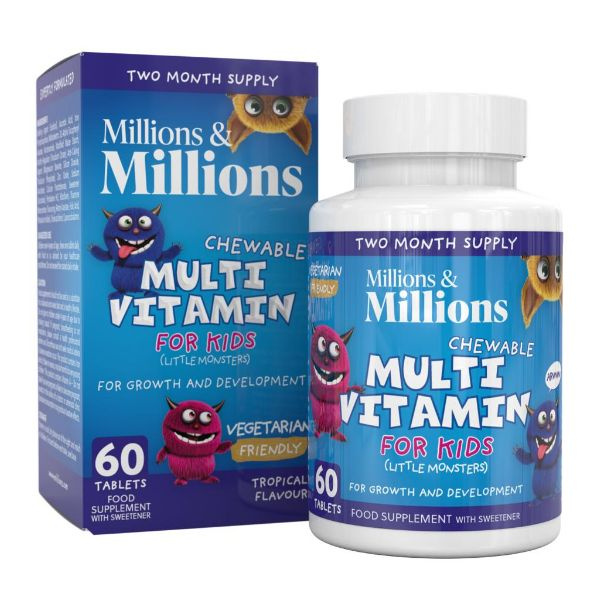 Millions & Millions Chewable Multi Vitamin for Kids Growth and Development 60 Tablets