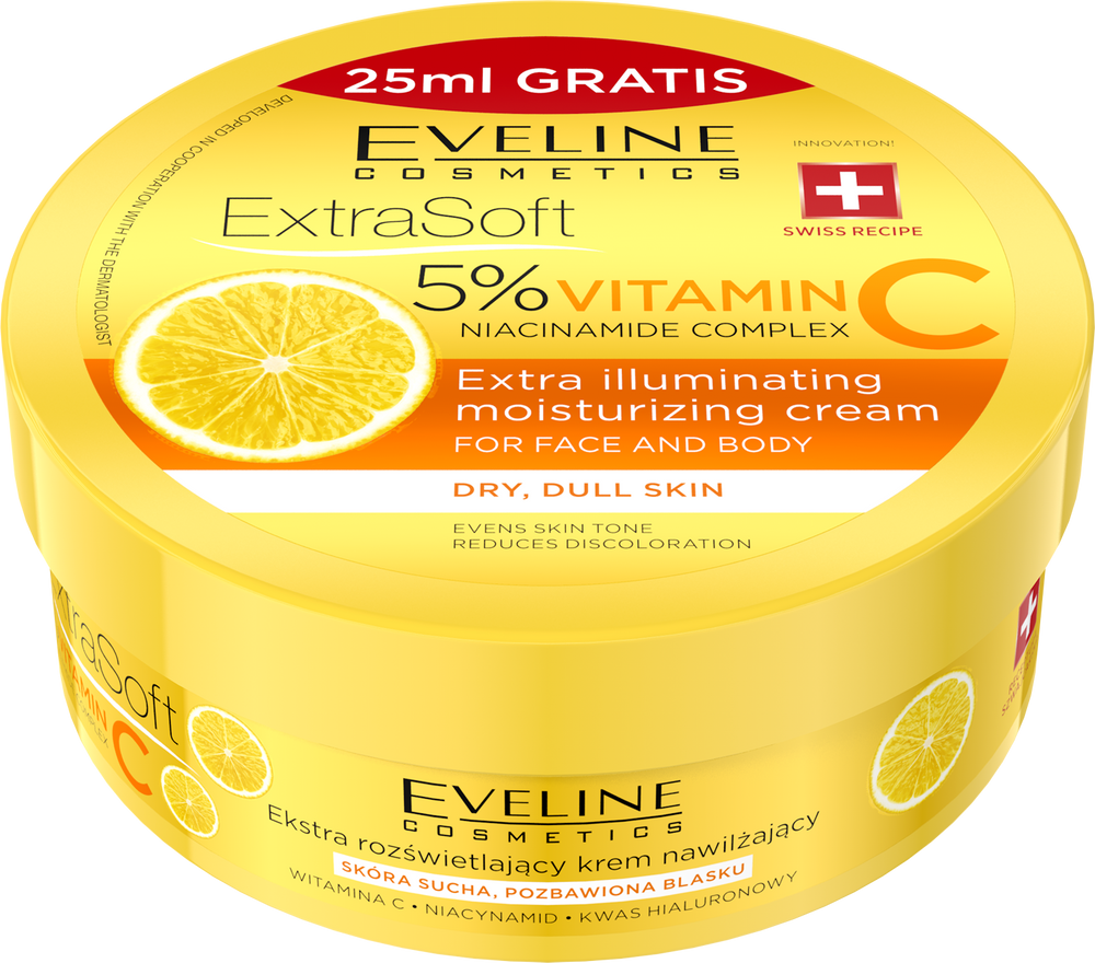 Eveline Extra Soft Brightening Moisturising Cream with Vitamin C and Niacinamide 200ml