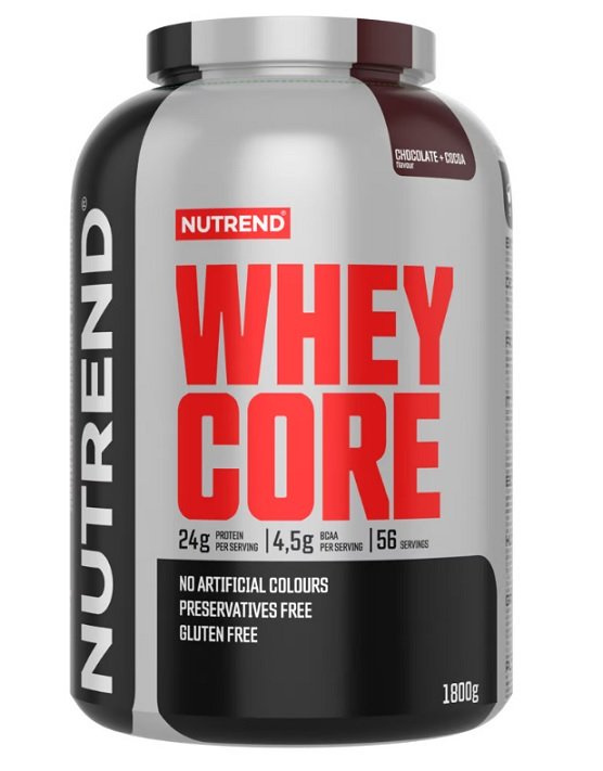 Nutrend Whey Core Białko Serwatkowe Czekolada i Kakao na Wzrost i Utrzymanie Mięśni 1800g