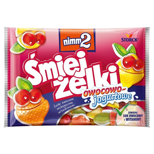 Nimm2 Śmiejżelki Fruit and Yoghurt Fruit Jelly Gummies Enriched with Vitamins 100g