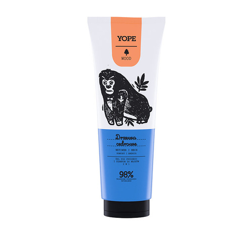 Yope Wood Shower Gel and Shampoo 2in1 Cedar Tree 250ml