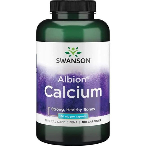 Swanson Albion Calcium Chelate 180mg with Vitamin D 180 Capsules