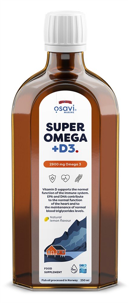 Osavi Super Omega i D3 2900mg Omega 3 Cytryna 250 ml