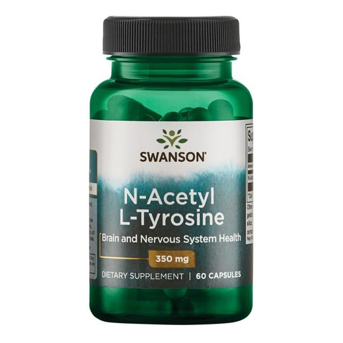 Swanson N-Acetyl L-Tyrosine 350mg for Focus and Mood Support 60 Capsules
