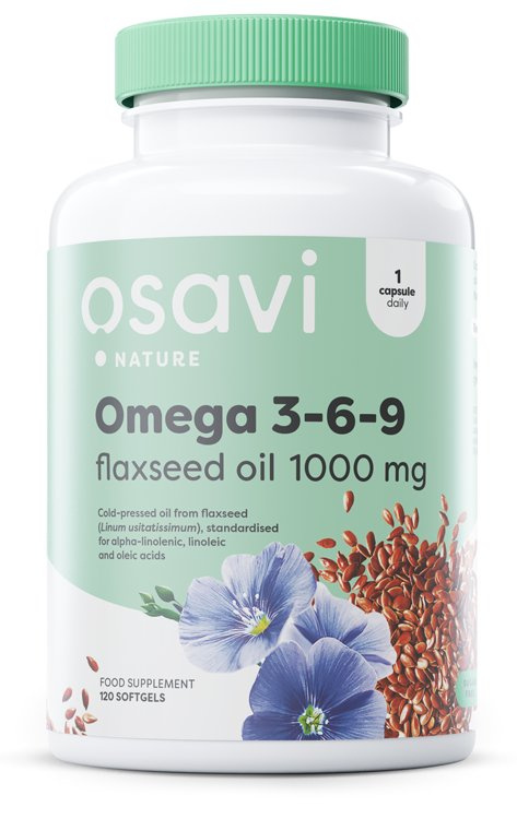 Osavi Omega 3 6 9 Flaxseed Oil 1000mg 120 softgels