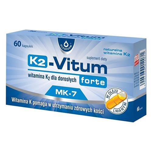Oleofarm K2-Vitum Forte 75µg MK-7 na Zdrowe Kości 60 Kapsułek