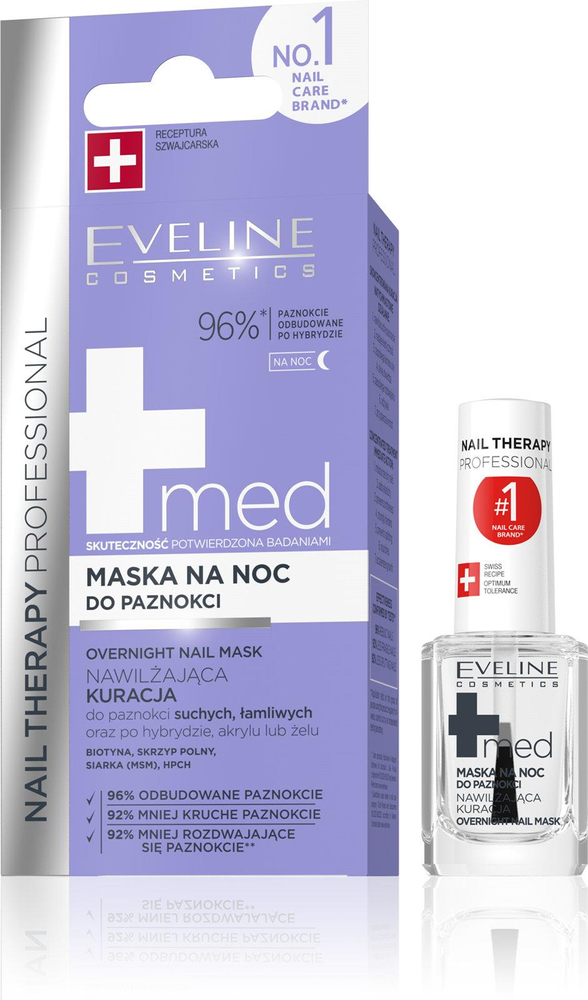 Eveline Nail Therapy Professional Overnight Moisturizing Night Mask for Dry and Brittle Nails 12ml