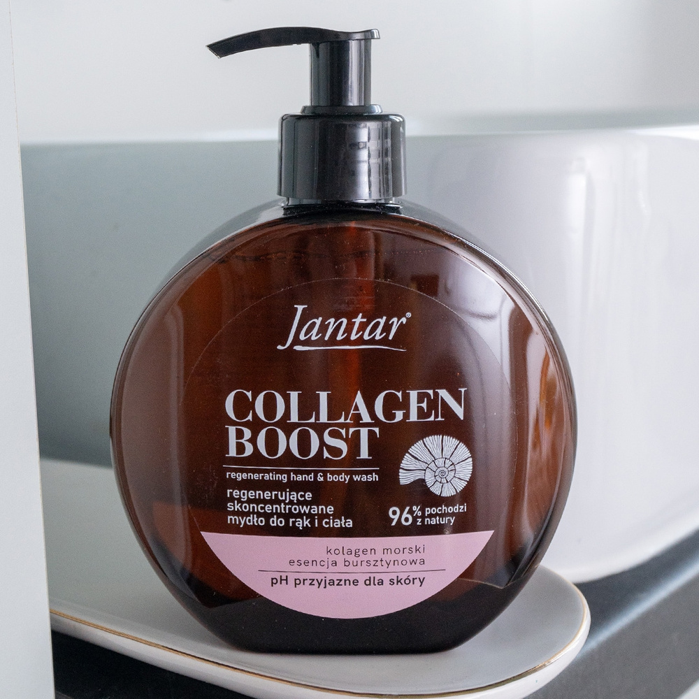 Jantar Collagen Boost Regenerating Hand Soap Amber Essence Marine Collagen for Dry Skin 400ml