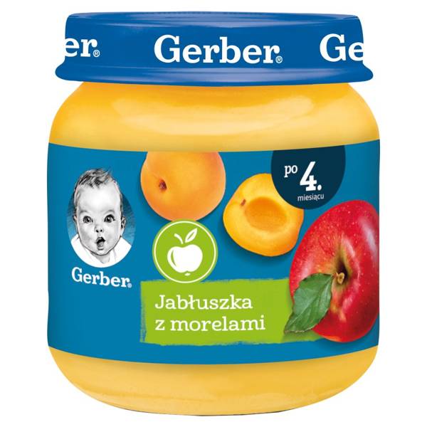 Gerber Deser Jabłuszka z Morelami dla Niemowląt po 4 Miesiącu 125g