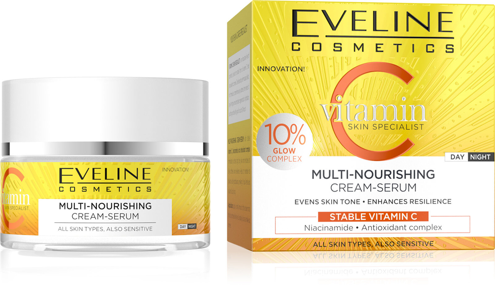 Eveline Skin Specialist Vitamin C Multiodżywczy Krem Serum dla kazdego Rodzaju Skóry na Dzień i na Noc 50ml