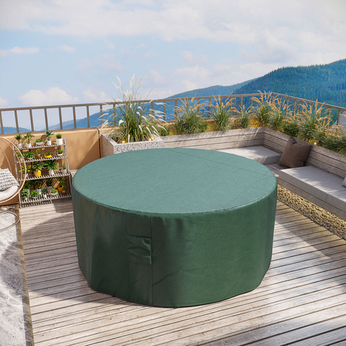 Outsunny Garden Patio Large Furniture Set Round Cover 600D Oxford Waterproof, Ф193 x 80H cm, Green