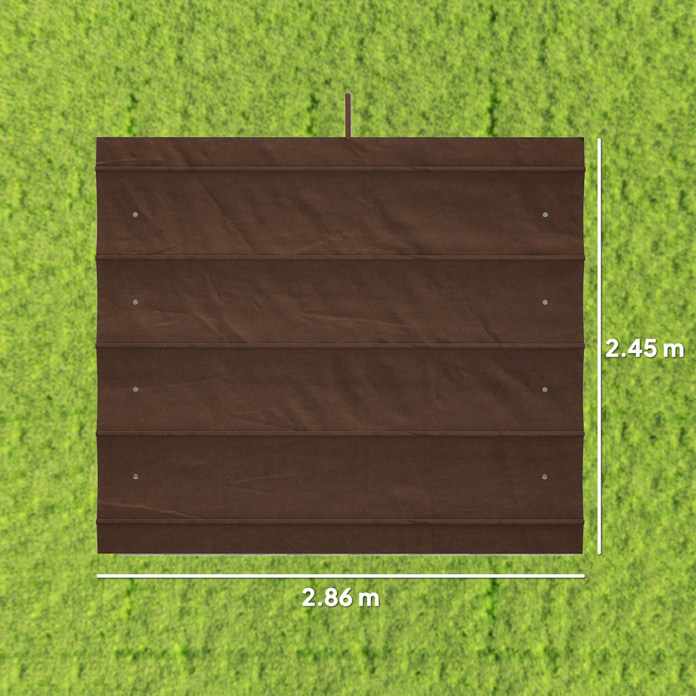 Outsunny Pergola Cover Roof, 2.86 x 2.45 m Retractable Sun Shade Top for 3 x 2m Pergola Frame, UV30+ Protected, Coffee