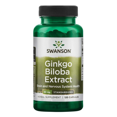 Swanson Ginkgo Biloba 60mg Supporting Memory and Focus 120 Capsules