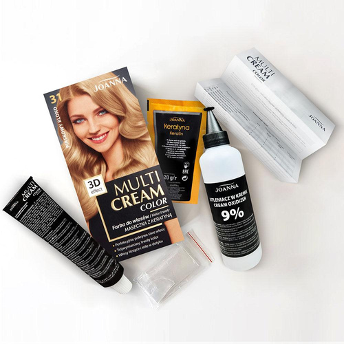 Joanna Multi Cream Trwały Intensywny Kolor Włosów Farba Pielęgnująca 31 Piaskowy Blond 60x40x20g