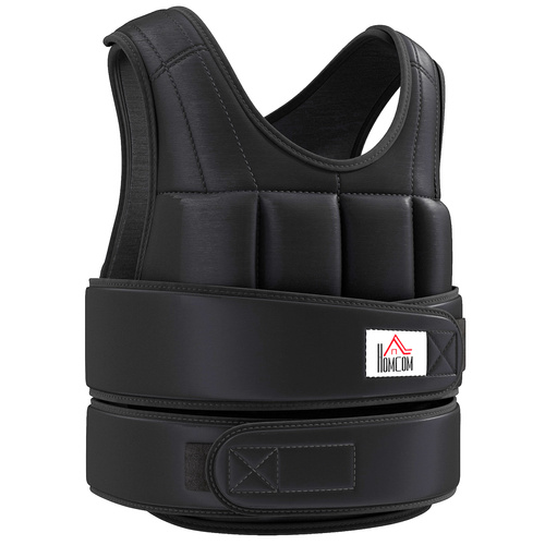 HOMCOM 20KG Adjustable Weight Vest, Black