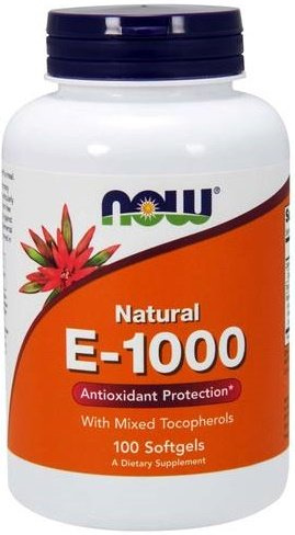 Now Foods Vitamin E-1000 Natural Mixed Tocopherols Wspiera Odporność 100 Kapsułek
