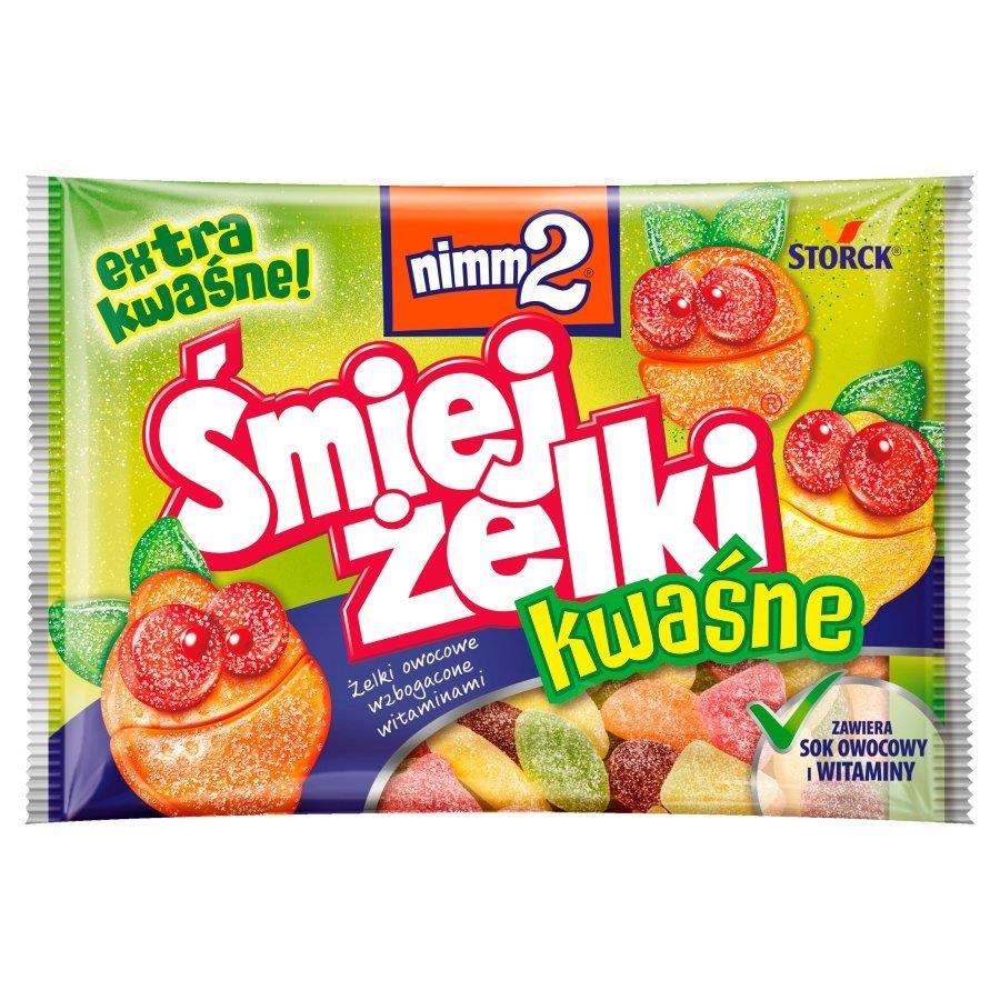 Nimm2 Śmiejżelki Kwaśne Żelki Owocowe Wzbogacone Witaminami 100g