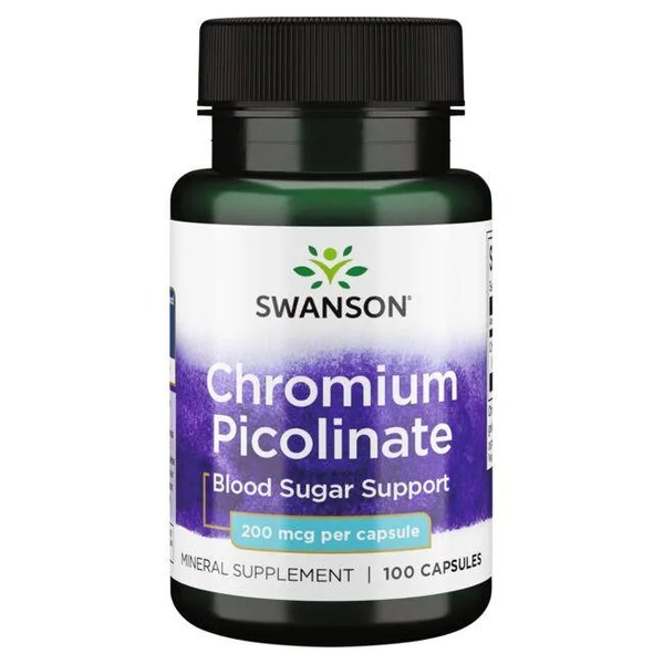 Swanson Chromium Picolinate 200mcg for Sugar Metabolism 100 Capsules