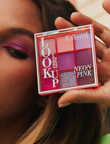 Eveline Eyeshadow Palette 9 Colors Look Up Neon Pink Eye Shadows 10.8g
