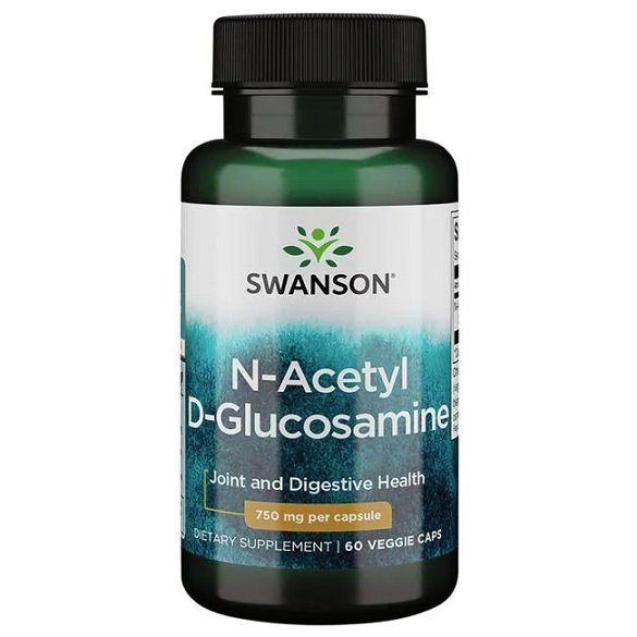Swanson N-Acetyl D-Glukozamina 750mg na Stawy i Przewód Pokarmowy 60 Kapsułek