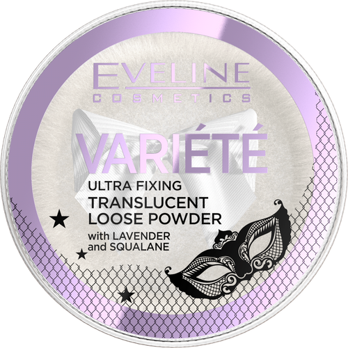 Eveline Variete Ultra Fixing Transparent Loose Face Powder with Matte Finish Lavender Squalane 6ml