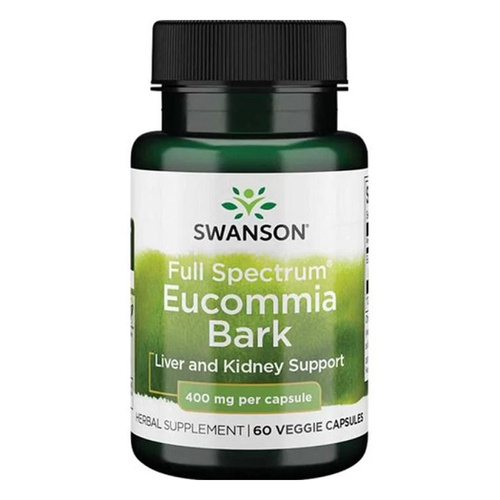 Swanson Full Spectrum Eucommia Bark 400mg for Liver and Kidney Support 60 Vcapsules