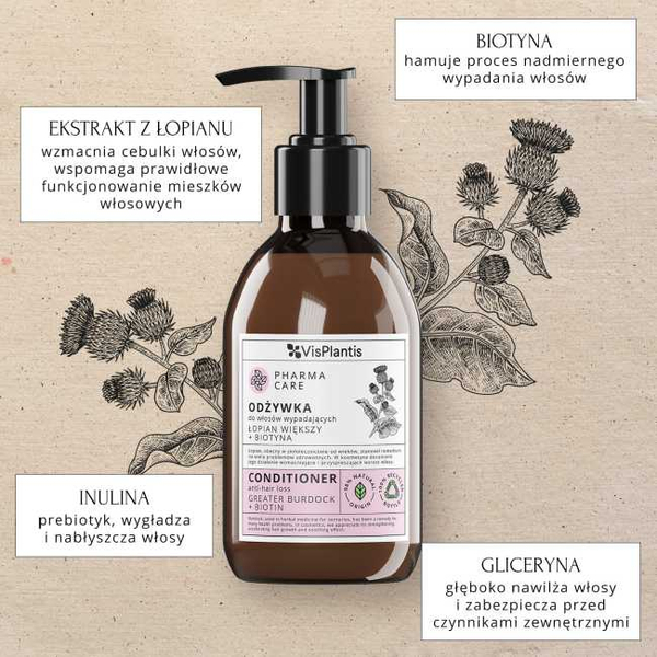 Vis Plantis Pharma Care Conditioner for Hair Loss Burdock and Biotin 300ml