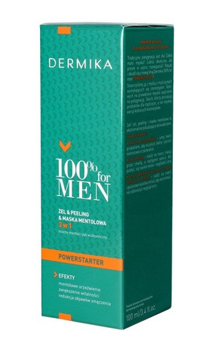 Dermika 100% For Men PowerStarter Gel & Peeling & Mask 3in1 100ml