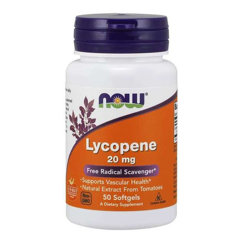 NOW Foods Likopen 20mg Na Zdrowie Naczyń Krwionośnych i Prostaty 50 Kapsułek Miękkich