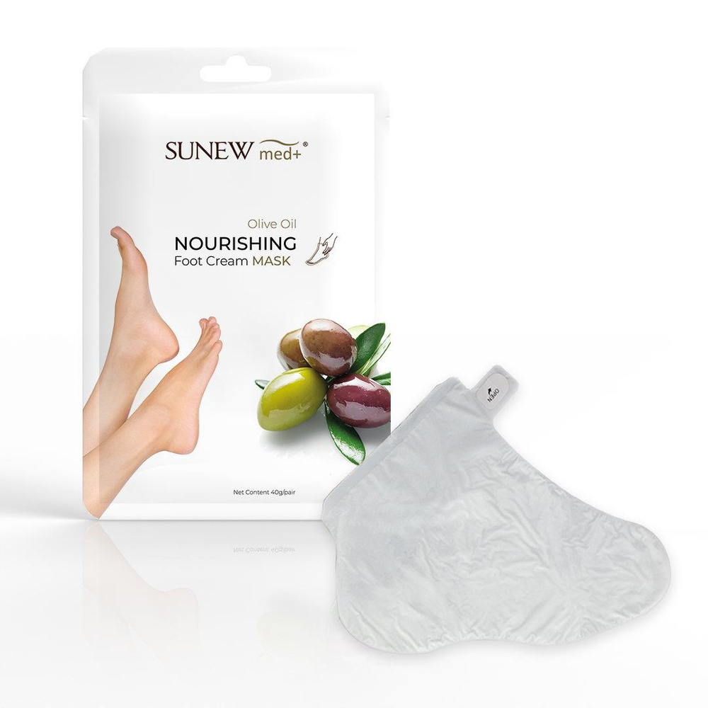 SunewMed+ Olive Oil Odżywcza Maska do Stóp z Olejkiem Jojoba i Wyciągiem z Oliwy 40g