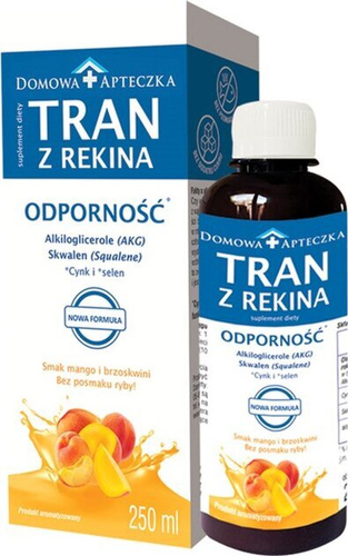 Domowa Apteczka Tran z Rekina na Odporność o Smaku Mango dla Dzieci i Dorosłych 250ml Best Before 30.11.26