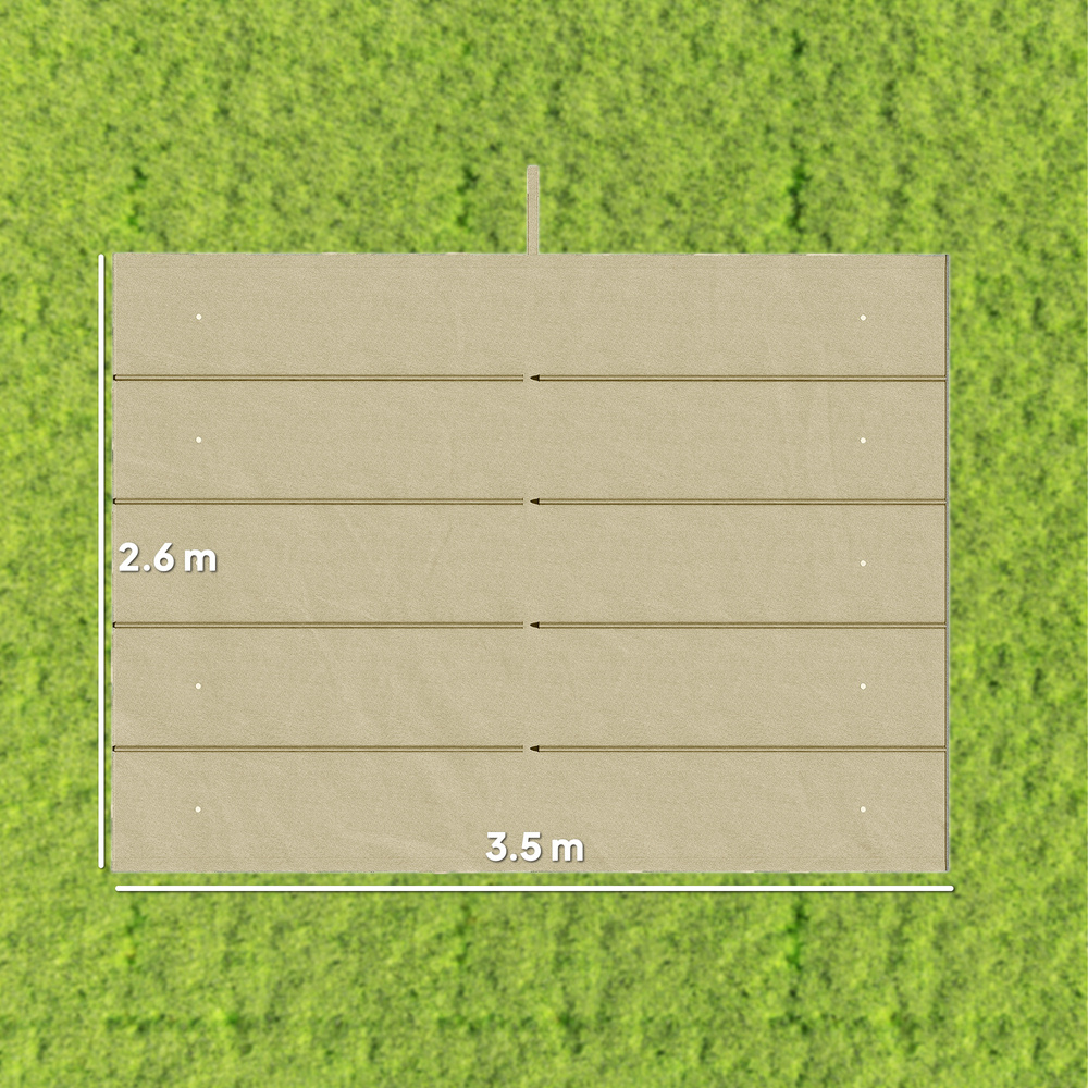 Outsunny Retractable Pergola Cover, 3.5 x 2.6 m Replacement Canopy Fabric for 4 x 3 m Frame, Roof Top Only, Beige