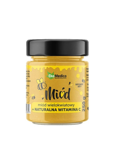 EkaMedca Miód Wielokwiatowy z Cytryną i Imbirem Naturalna Witamina C 250g