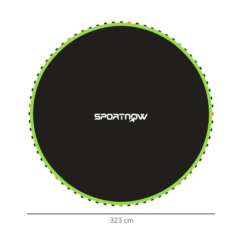 SPORTNOW Replacement Trampoline Mat with Spring Pull Tool, 72 V-Hooks, for 12ft Trampoline using 14cm Springs, Green
