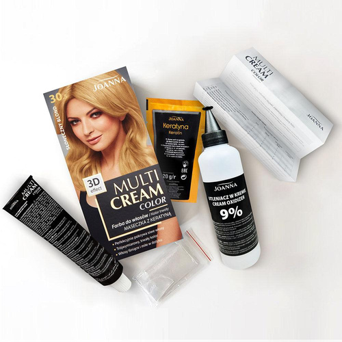 Joanna Multi Cream Trwały Intensywny Kolor Włosów Farba Pielęgnująca  30.5 Słoneczny Blond 60x40x20g