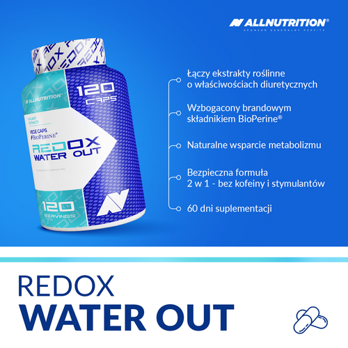 AllNutrition Redox Water Out Naturalne Wsparcie Sylwetki i Redukcji Wody 120 Kapsułek