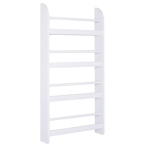 HOMCOM Bookcase, 4 Tier Wall Mounted Bookshelf, 15cm Depth Storage Shelving Rack for Bedroom Nursery Office Home, Accessories Supplies, White