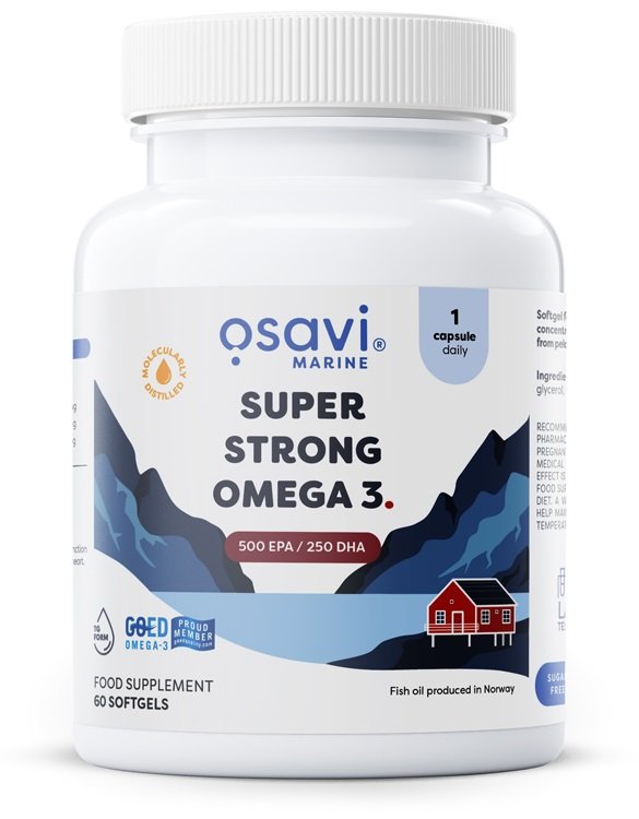 Osavi Super Strong Omega 3 zawierający 500 EPA i 250 DHA 60 kapsułek