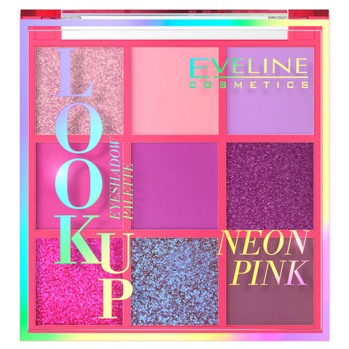 Eveline Eyeshadow Palette 9 Colors Look Up Neon Pink Eye Shadows 10.8g